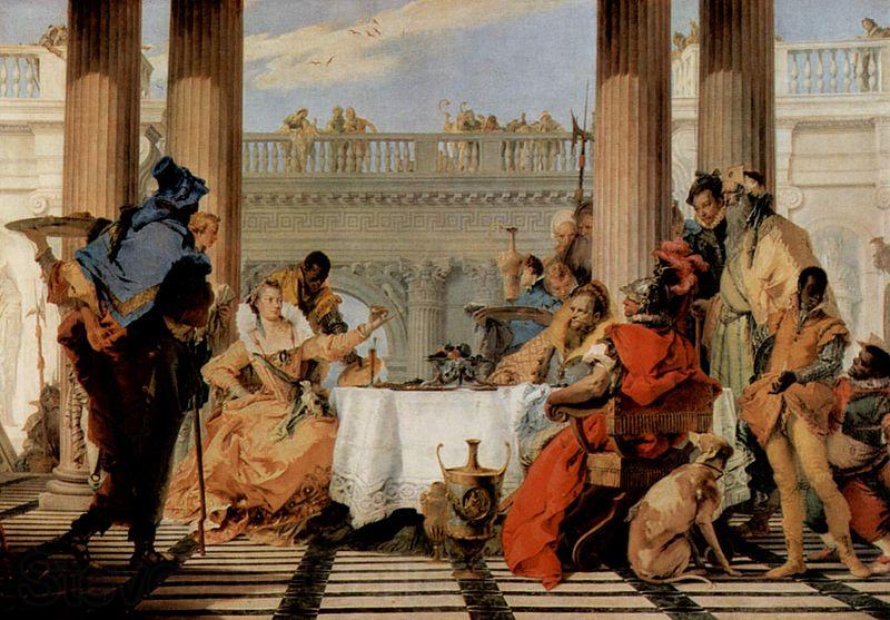Giovanni Battista Tiepolo Das Bankett der Cleopatra Spain oil painting art